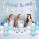 Cheereveal Hydrangea Bridal Shower Decorations, Bridal Brunch Banner Cake Topper, Blue Hydrangea Garland Cupcake Toppers, Floral Flowers Theme Mimosa Bar Wedding Engagement Bachelorette Party Supplies