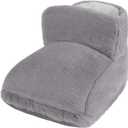 Electric Heated Foot Warmers for Men Women Fuzzy Thick Plush Foot Heater Winter USB Rechargeable Thermal Heating Ankle Feet Warmer Boots Shoes (Grey)