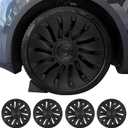 Tesla Model Y 19" Wheel Covers - Matte Black ABS Hubcaps with Rim Protectors | Compatible with 2021-2024 Model Y, not Compatible with Tesla Y Juniper 2026