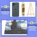 Small Jigsaw Puzzles for Adults Challenging Puzzle Small Puzzles Mini Jigsaw Puzzles for Adults 150 Pieces Starry Night Rhone River Sunflower 6 x 4 Inches,3 Pack,Mini Easel Included
