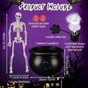 Halloween Decorations Indoor with Witches Cauldron and Diffuser, Witches Cauldron Large Outside, Black Plastic Cauldron Large for Home Table Mantel Kitchen Room