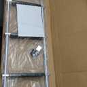 52" RV Bunk Ladder, 4 Step Integrated Aluminum Camper Bunk Bed Ladder with Anti-Slip Rubber Foot Pads, Sliver