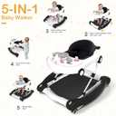 Baby Walker, 5-in-1 Baby Walker for Boys and Girls with Bouncer, Removable Footrest, Music, Foldable & Adjustable Speed Wheels Activity Walker for 6-18 Months Toddler Infant(Black)