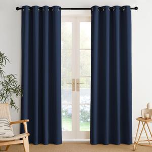 NICETOWN Room Darkening Draperies Curtains Panels, 2 Panels Navy Blue W52 x L84