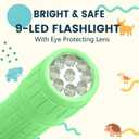 9-LED Mini Flashlight for Kids, 6 Pack Bright Small LED Flashlight Set, Bulk 6 Assorted Color Emergency Flashlight for Party, Adventure, Camping, Night Walk, Classroom Teaching, Batteries Included