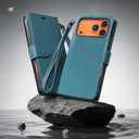 FLIPALM Wallet Case for iPhone 17 Series with Wrist Strap - PU Leather Folio Flip with Credit Card Holder & Kickstand, Protective Cover (Green, for iPhone 17 Pro Max)