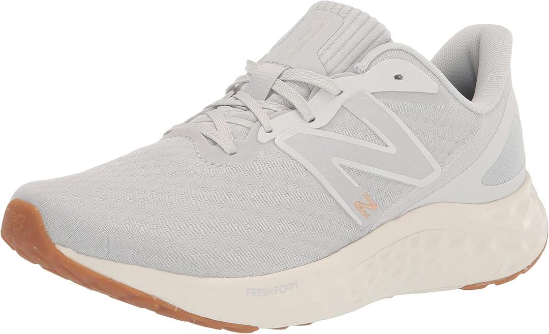 New Balance Women's Fresh Foam Arishi V4 Running Shoe (7, Summer Fog/Nimbus Cloud/Light Gold Metallic)