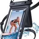 Lamicall Double Pocket Waterproof Phone Pouch - IPX8 Dry Bag - Privacy Storage for Card & Key - Cruise Ship, Beach Essentials for iPhone 17 16 15 Pro Max, Galaxy S25, for Bulky Cases to 7.5", Mom Gift