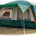 KTT Large Tent 8-10 Person,Family Cabin Tents,2 Rooms,2 Doors and 4 Windows with Mesh,Straight Wall,Waterproof,Double Layer,Big Tents for Outdoor,Picnic,Camping,Family Gathering(Green)
