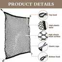 Dog Net for Car, 47.2x35.4 Inch Dual Layer Dog Car Net Barrier Pet Barrier Car Divider Back Seat Net for Most Cars Suvs and Trucks Driving Safely (Black)