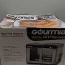 Gourmia French Door Air Fryer Oven - 37 Qt Large Capacity Convection Toaster Oven, FryForce 360, Digital Display, 12 Cooking Presets, Dehydrate, Fits 13 Pizza, Dishwasher-Safe, Stainless Steel (Silver)