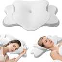 Cervical Neck Pillow for Sleeping | Ergonomic Pillow for Sleep Apnea, Neck Pain, and Snoring Relief | Contour Memory Foam with Ergonomic Support, White