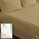 Mayfair Linen 100% Egyptian Cotton King Fitted Sheet Only - 600 Thread Count Fitted Sheet King Size, Luxuriously Soft, Cooling 16" Deep Pocket Bottom Sheets, Sateen Weave, Hotel Quality - khaki