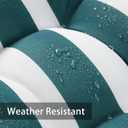 Enipate Weather Resistant Adirondack Chair Cushions Set of 2 High Back Indoor Outdoor Patio Tufted Lounge Cushion Seat Pads, 44 x 19.6 x 4 inches, Green White Stripe 2-pack