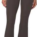 Sunzel Mini Flare Leggings for Women, High Waist Yoga Pants with Tummy Control, Casual Gym Workout Bootcut Leggings (X-Small, Seal Brown)