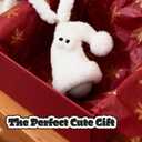 Aesthetic Plush LED Night Light, 1200mAh Rechargeable Mood Lamp, 3 Color Temperatures (Warm/Nature/Cool), 150 Lumens Dimmable Nursery Light with Remote, 1-4H Timer, Bedside Decor, White