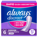Always Discreet Adult Incontinence Pads for Women, Extra Heavy Absorbency, Long Length, Postpartum Pads, 112 Count (4 Packs of 28)