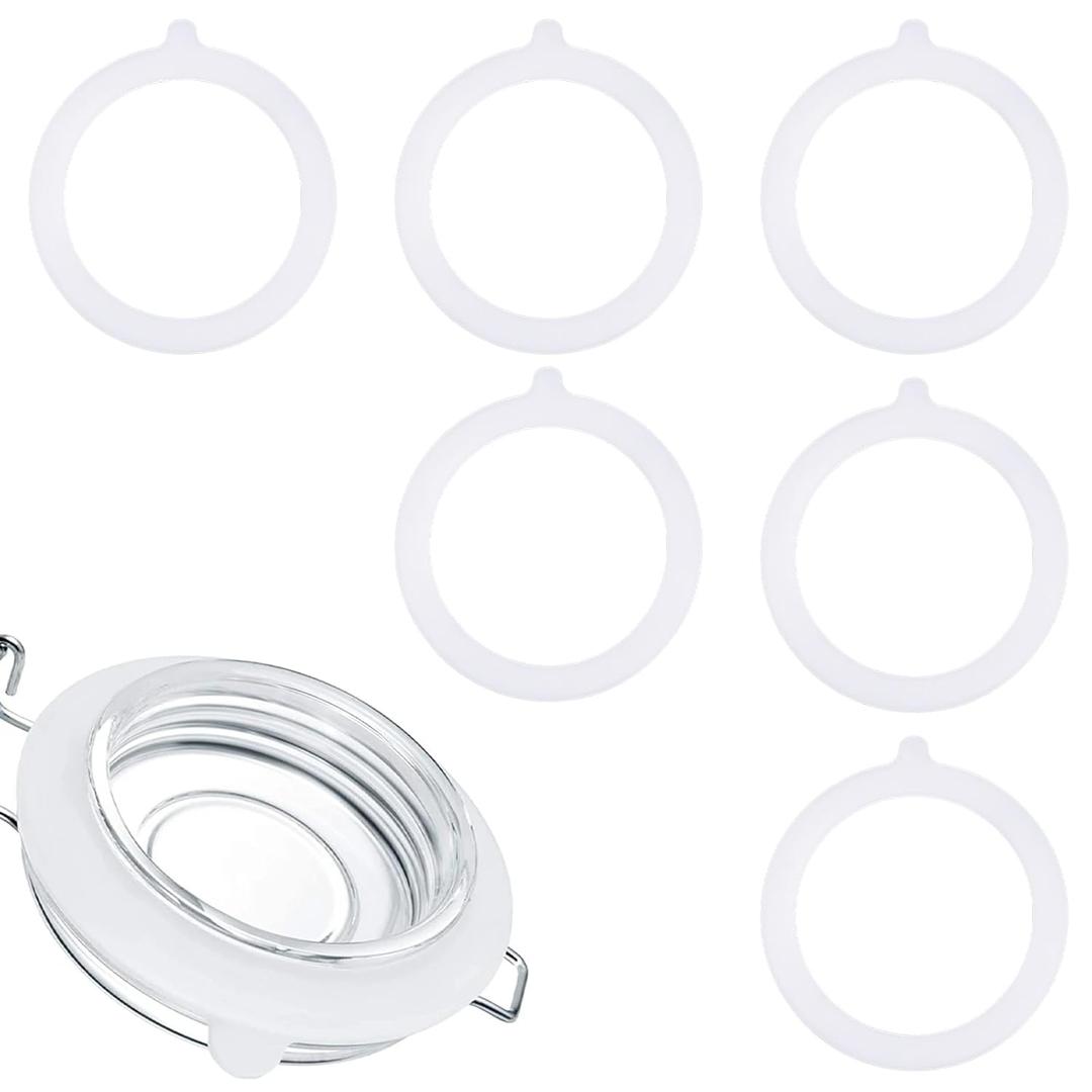 6 PCS Silicone Replacement Gaskets Jar Gasket Seal Leakproof Sealing Ring Rubber Gasket for 3.5 Inch Mouth Jars White The Product Has an Error of 1-2mm, Which is Within The Normal Range