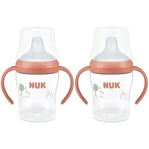 NUK Perfect Match Learner Cup, 5 oz, 2 pack – Soft Spout, EasyGrip Handles, BPA Free, Spill Proof Transition Sippy Cup