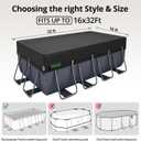 QH.HOME 550D 16x32 Ft Rectangular Winter Pool Cover Tear Resistant Fabric