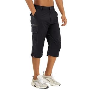 TACVASEN Cargo Shorts for Men Quick Dry 3/4 Length Hiking Work Capri Pants Golf Travel Stretch Capri Shorts with 7 Pockets Black Size 38