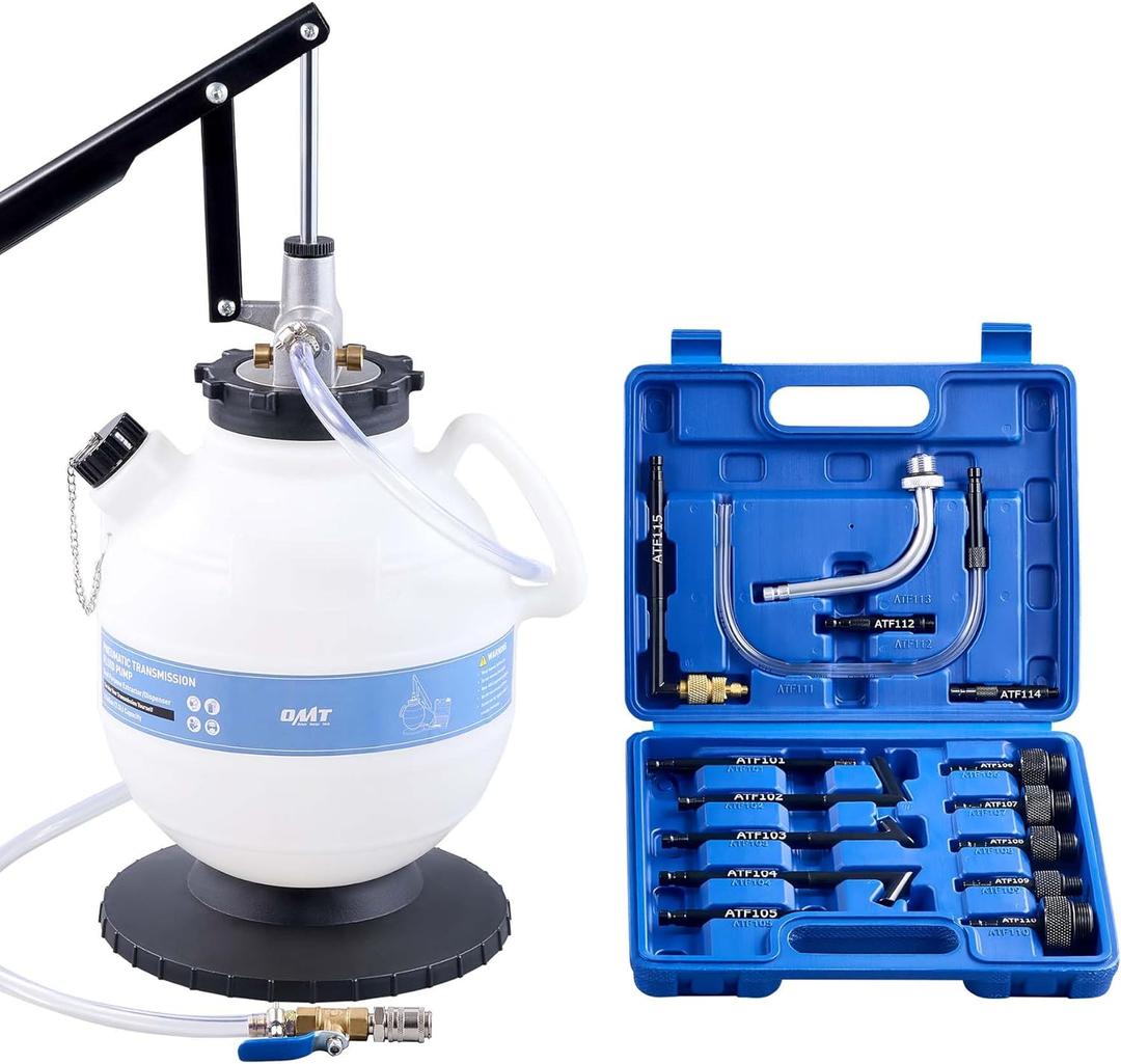 Orion Motor Tech 7.5L Transmission Fluid Pump, 2 Gallon Manual ATF Refill Kit Transmission Fluid Hand Pump Automotive, Transmission Fluid Transfer Pump, Transmission Fill Pump with 15 ATF Adapters (EXP 10/05/26)