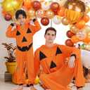 ANGELGGH Matching Halloween Onesie Pajamas Family Holiday Hooded PJs Adult Couples One Piece Sleepwear Funny Ugly Loungewear (XL)