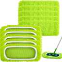 Toulite 10 Reusable Mop Refill Pads Replacement Compatible with Most XL Sweeper 17" x 5" Microfiber Mops Head Floor Cleaning Supplies (Handle is Not Included) (Green)