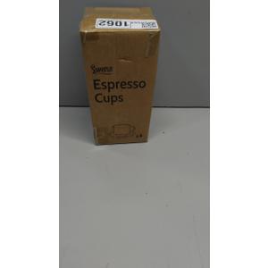 Sweese 2.5 Ounce Espresso Cups Set of 4, Porcelain Stackable Coffee Cups with Saucers and Metal Stand, Multicolor