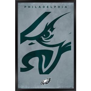 Trends International NFL Philadelphia Eagles - Logo 25 Wall Poster, 34L x 22.4W, Black Framed Version