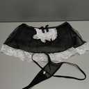Avidlove Lingerie Sets for Women Sexy Cosplay Lingerie Maid Costume Double Layer Floral Lace Lingerie With Chain (Black, L)