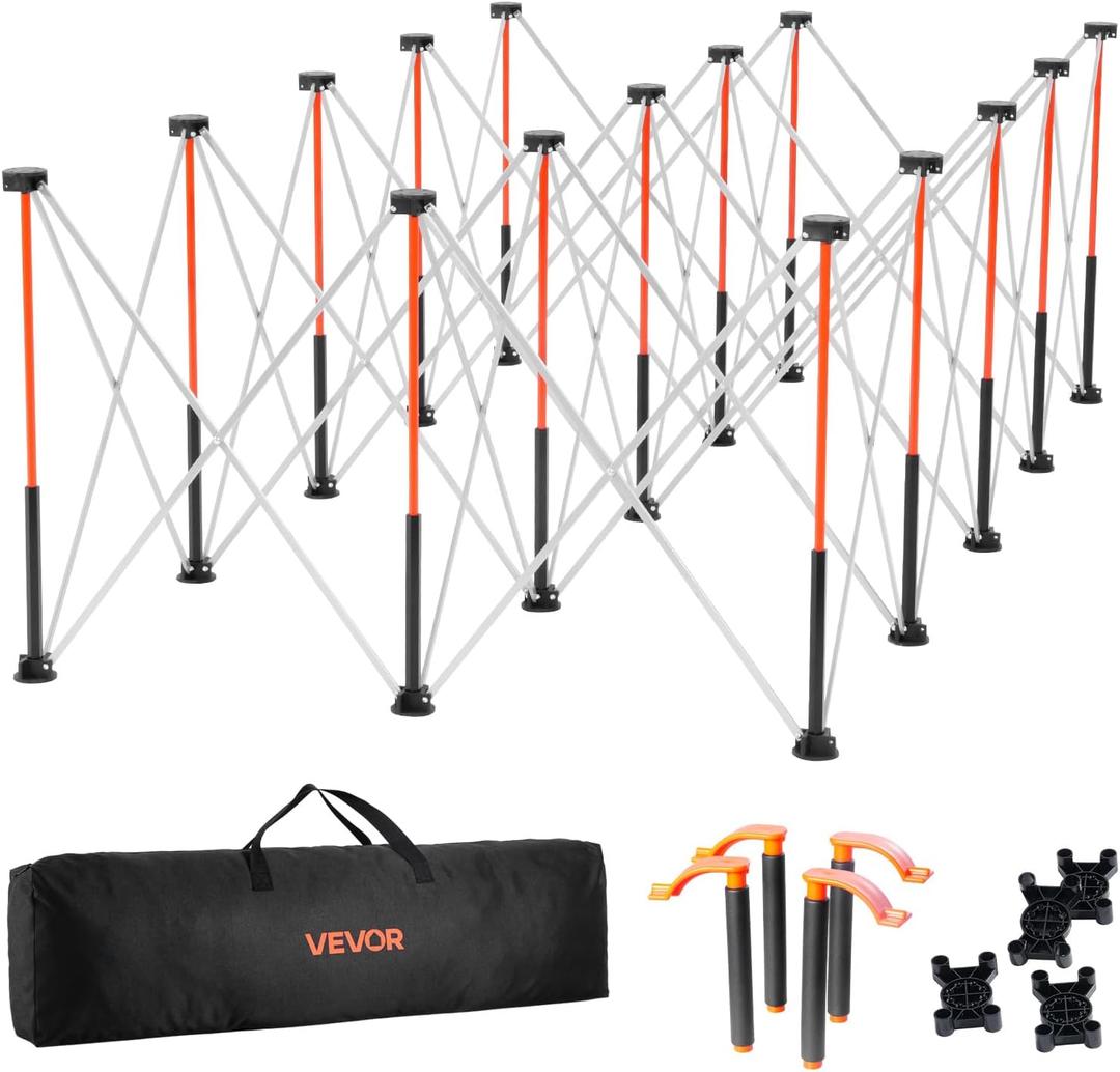 VEVOR Portable Folding Workstand, 8.05 x 4.13 ft Collapsible Workbench, 6000 lbs Weight Capacity, No Assembly Foldable Work Stand with Storage Bag, Table Top NOT Included, for Garage Workshop Outdoor