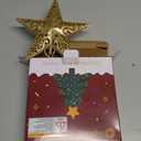 Brightown-Christmas-Tree-Topper, Christmas Star Tree Topper Lighted 3D Hollowed Gold Pentagram Built-in 10 Bulbs Golden Glitter Sparkling Plug in Vintage Indoor Holiday Xmas Decorations Ornaments