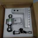 Aircraft Aluminum Adjustable Trailer Hitch for 2 Inch Receiver, Tow Dual Ball 2'' & 2-5/16'' Towing Weight 12,500 LBS, 6'' Drop/Rise, Lightweight/Anti Rust Anti Rattle, Bulletproof Lock Pin