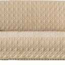 Ameritex Loveseat Cover Water-Resistant Quilted Furniture Protector with Back Nonslip Paws Slipcover for Dogs, Kids, Pets Loveseat Slipcover Stay in Place for Leather (46", Beige)