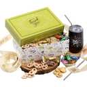 Broadway Basketeers Thank You Chocolate and Sweets Gift Box with a large 16oz. Insulated Thank You Gift Mug Express Your Wishes with This Fun Filled Gift Box with Mom Dad Friends