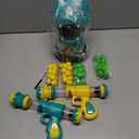 EagleStone Moveable Dinosaur Shooting Toys for Kids, Triceratops Dino Shooting Games with 2 Popper, 48 Balls, LCD Score Record, for Boys and Girls, Party Favor for Indoor and Outdoor (10b-green)