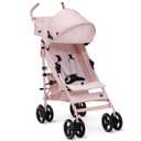babyGap Classic Stroller - Lightweight Stroller with Recline, Compact Fold & Removable Parent Organizer - Made with Sustainable Materials, Pink Stripes