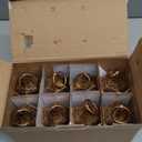 LLQ 8Pcs Mini Lantern with LED Tealight, Vintage Brown Lanterns Decorative, Hanging Candle Lanterns for Ramadan Christmas Wedding Table Centerpiece Indian Diwali Decor, Garden Fairy Party Decorations (Bronze)