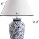 JONATHAN Y Juliana 26.25" Chinoiserie Ceramic Urn Table Lamp, Blue/White
