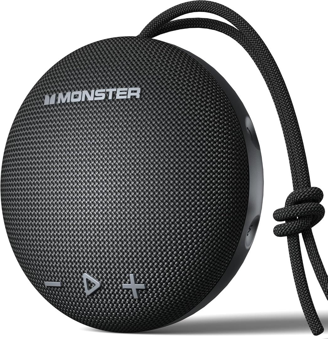 Monster Bluetooth Speaker, IPX8 Shower Speaker Waterproof, Bluetooth 5.4 with Loud HD Sound and Robust Bass, Extra Long Playtime Punchy, for Home, Beaches Portable Wireless Outdoor Speakers
