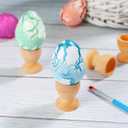 NUOBESTY 15 Pcs Unfinished Wooden Egg Cups, DIY Painting Wood Holder Stand for Easter Crafts, Single Decorative Display for Boiled Eggs
