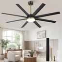 Fanbulous 65 Inch Large Ceiling Fans with Lights, Black Ceiling Fan