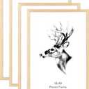 Yaetm 12x18 Frame Set of 4, Natural Solid Oak Wood Picture Frame 12 x 18 for Photos, Posters & Art Prints, Horizontal and Vertical Wall Mount (4 pack, Oak)