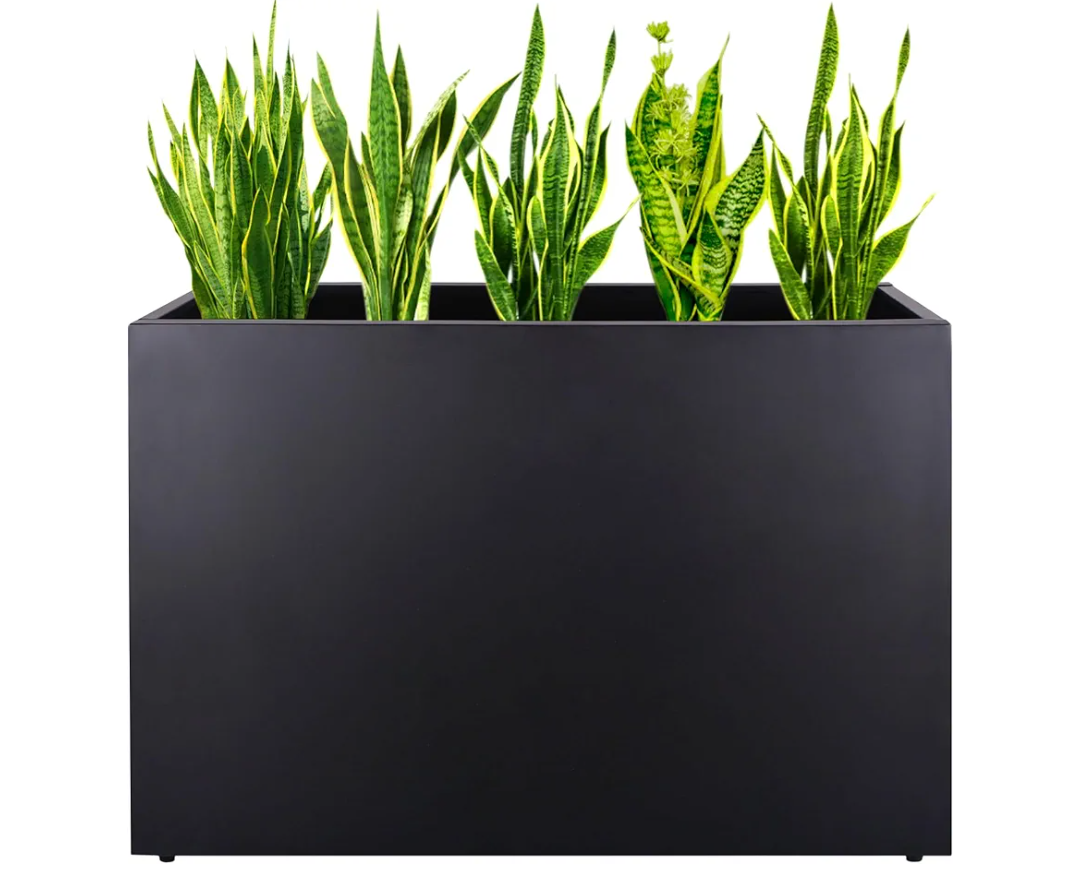Metal Rectangular Planter Box, Galvanized Steel Tall Planters for Outdoor Plants, 35.5"x 10"x 28" White Outdoor Planters for Porch/Patio/Garden