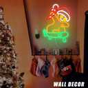 Skateboard Gingerbread Neon Sign for Christmas Decor Dimmable Gingerbread Decor Led Sign USB Powered Christmas Neon Light for Bedroom Living Room Bar Party (12.1 * 15.2 inches)