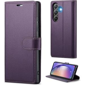 for Samsung Galaxy S26 6.3" Wallet Case, PU Leather Folio Flip Cover with Kickstand, RFID Blocking Credit Card Slots & Shockproof Protection (Purple, Samsung Galaxy S26)