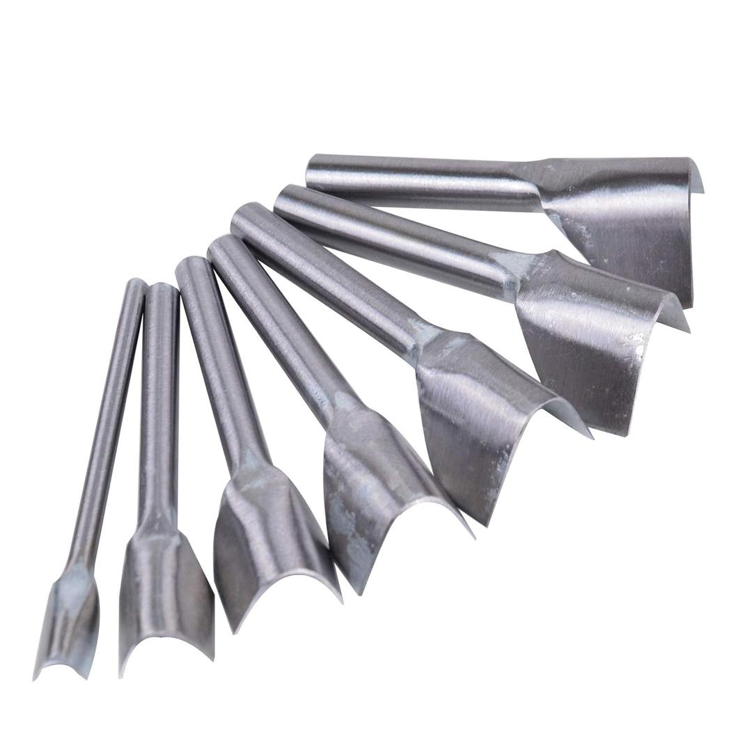 7pcs Leather Craft Cutting Tools V-Shape Punch Cutter Tools for Belt Wallet Bag with 7 Sizes (10mm/15mm/20mm/25mm/30mm/35mm/40mm)