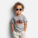 Halloween Shirts for Toddler Boys Girls Kids 2-8 Years, Unisex Pumpkin Ghost Bat Soft Cotton Short Sleeve Tee (Gray)