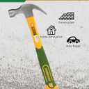 16oz Claw Hammer, Curved Rip Claw, Shock Absorbing Handle, Drop Forged & Heat Treated, Fit for Woodworking/Clamping/Drilling